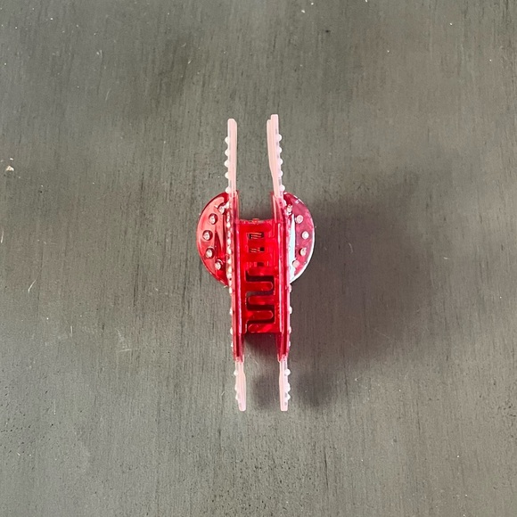 Red Heart Cupid Allover Rhinestone Pink Pearl Arrow 4“ Lobster Claw Hair Clip - Picture 2 of 4